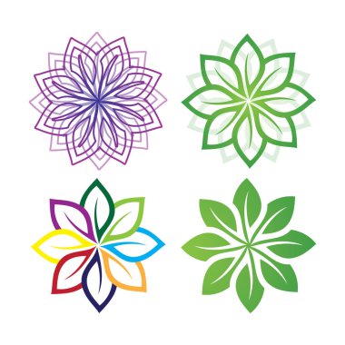  Yaprak yeşil logo ekoloji doğa element vektörü