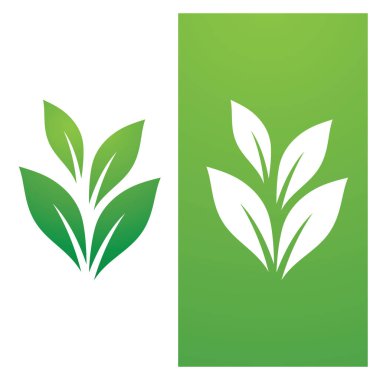  Yaprak yeşil logo ekoloji doğa element vektörü