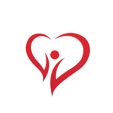  Aşk simgesi logo şablonu Vektör illüstrasyonu 