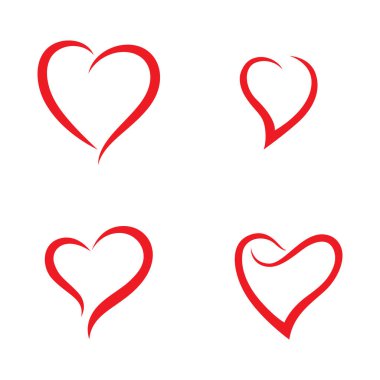  Aşk simgesi logo şablonu Vektör illüstrasyonu 