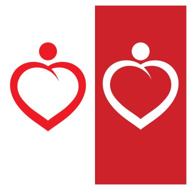  Aşk simgesi logo şablonu Vektör illüstrasyonu 