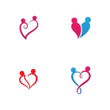 Aile bakımı sevgi logo vektör görüntüsü