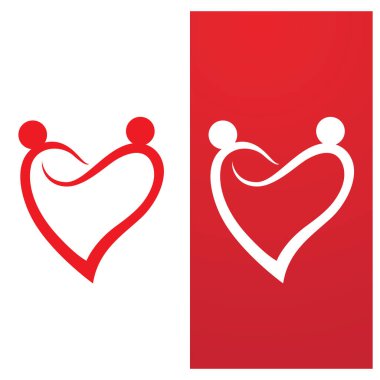  Aşk simgesi logo şablonu Vektör illüstrasyonu 