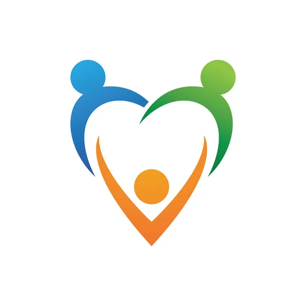 Familienpflege Liebe Logo Vektor Bild — Stockvektor