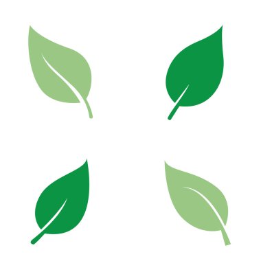 Yeşil v2 ile biçimlendirilmiş dört yaprağın minimalist vektör çizimi