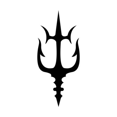 Poseidon Neptün 'ün klasik mızrağı. Tanrı Triton King logosu.