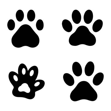 Düz Stil Köpek İzi Logosu