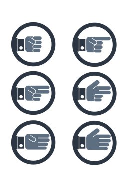 Hand gesture icons showing numbers from zero to five, set no.4
