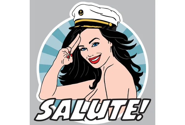 Female Captain Saluting
