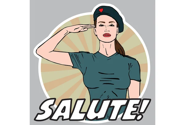kadın asker selamlayan