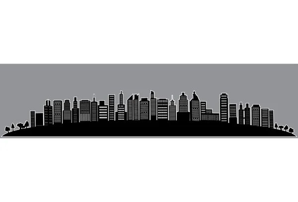 City hilltop silhouette sticker