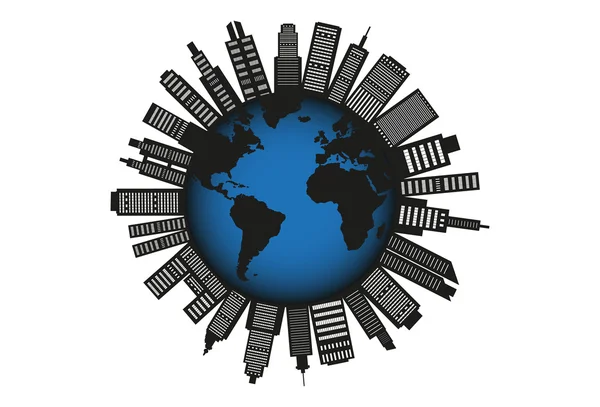 City globe silhouette