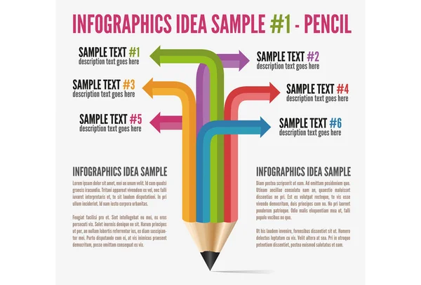 Info graphics pencil idea sample 1, vector illustration, can be used as a workflow layout.