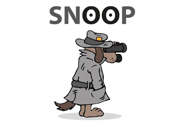 Dog detective looking through binoculars