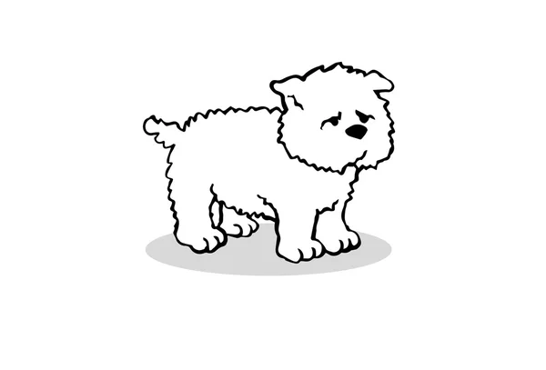 Fluffy pup, simple vector dog illustration — Stock Vector