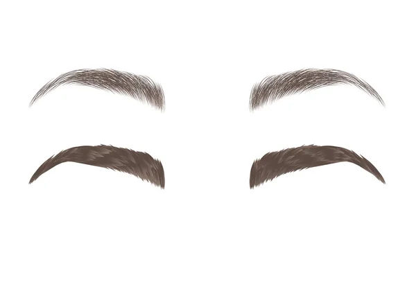 Cejas vectoriales, estilo realista y de dibujos animados — Vector de stock