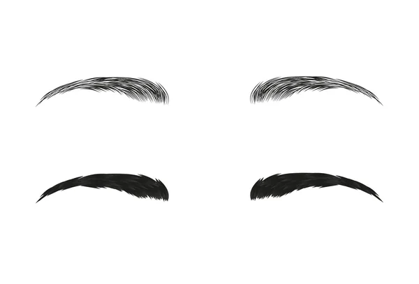 Vector eyebrows, realistic and cartoon style — Stok Vektör