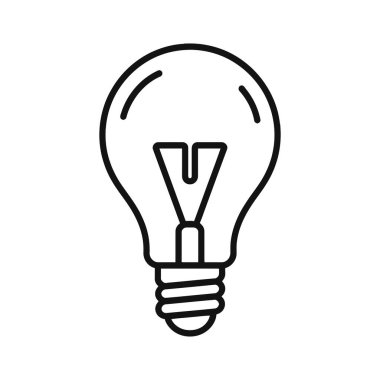 Bir ampulün minimalist çizimi, fikirleri ve ilhamı sembolize ediyor. Beyaz arka plandaki basit siyah çizgiler, yaratıcılığı ve yeniliği temsil etmek için mükemmel, temiz ve modern bir tasarım oluşturur..