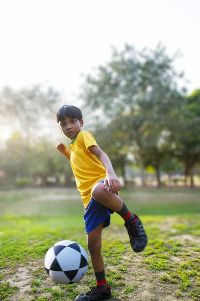 Football player kicking ball