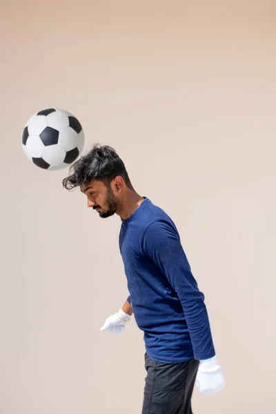 印度守门员头球的肖像 — 图库照片