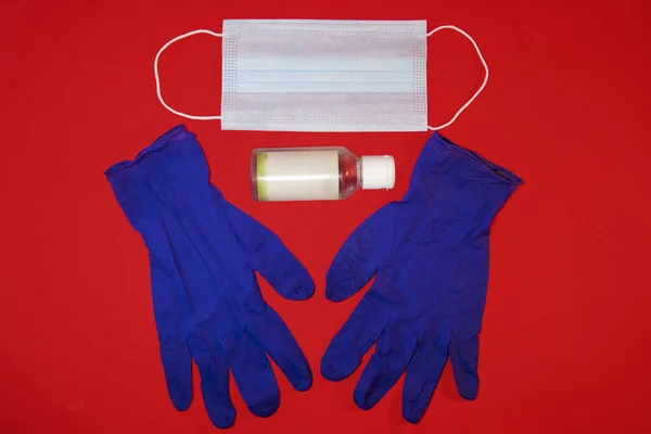 Tıbbi Malzeme Mavi Arkaplanının Tam Üzerinde