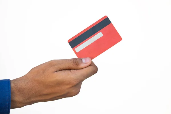 stock image A human hand holding a credit card