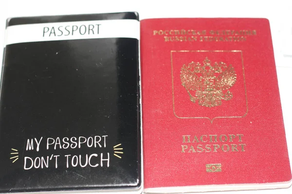 Passports Wallet Bilet Para Ücretlendirmesi Seyahat Için Ihtiyacınız Olan Tek — Stok fotoğraf
