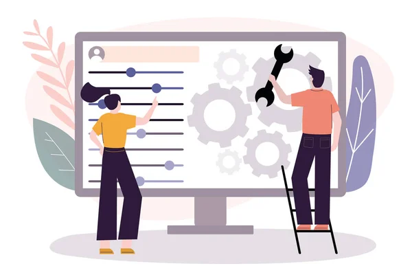 Kullanıcı ayarları monitörde özelleştirir. Kullanıcı kişisel sayfası olan bilgisayar ekranı. Kullanıcı arayüzü özelleştirme, programlama