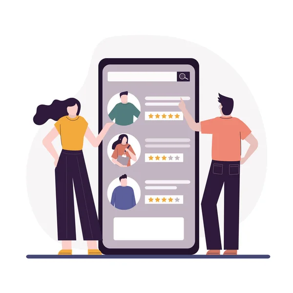 Pracodawcy Poszukują Pracownika Dla Firmy Podstawie Ratingu Przeglądam Aplikację Telefoniczną — Wektor stockowy