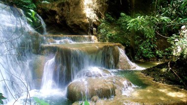 El Altar middle jump, set of waterfalls in Lara State Venezuela clipart
