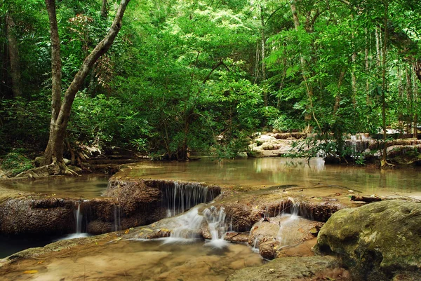 Waterfall with blue stream in the nature Thailand forest — Stock Photo, Image