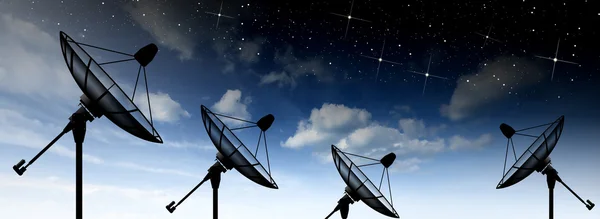 satellite dish on sky nature background