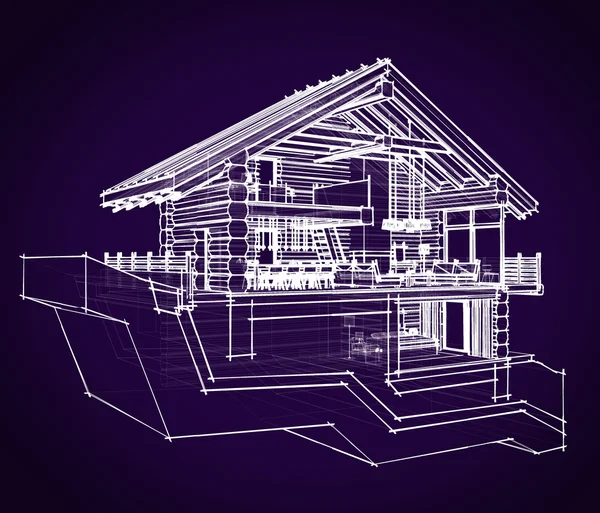 3d bagian dari sebuah rumah negara — Stok Foto