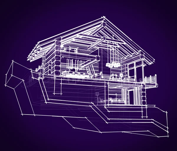 3d bagian dari sebuah rumah negara — Stok Foto