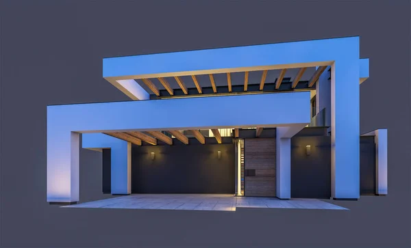 Rendering Moderna Casa Accogliente Con Piscina Parcheggio Vendita Affitto Stile — Foto Stock