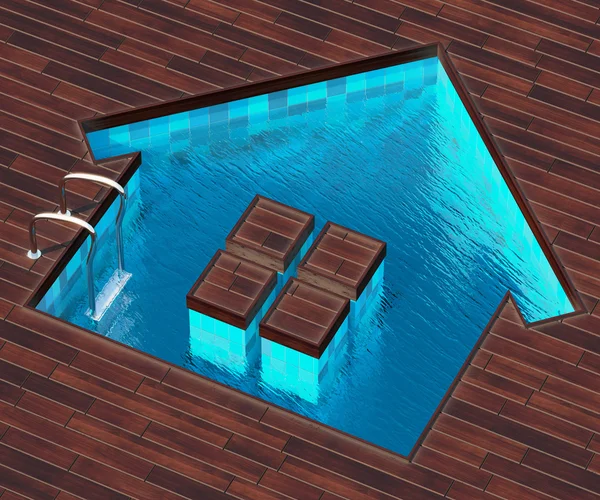 Casa piscina em forma — Fotografia de Stock