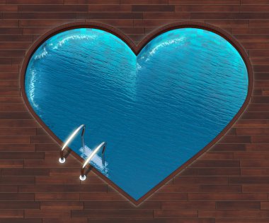 Shaped pool heart clipart