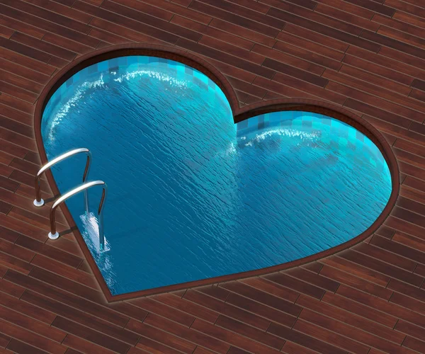 Сердце бассейна в форме — стоковое фото