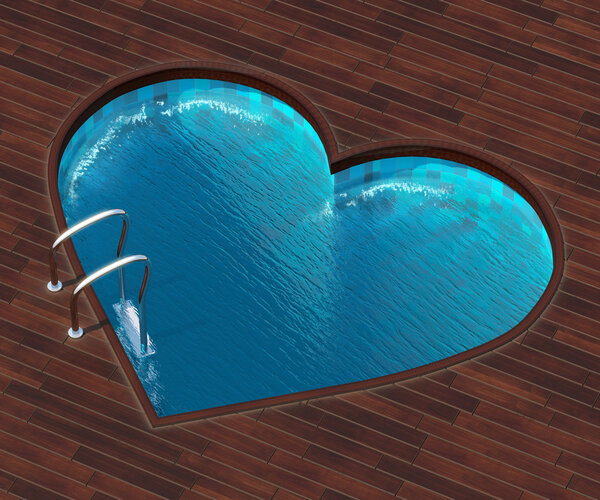 Shaped pool heart
