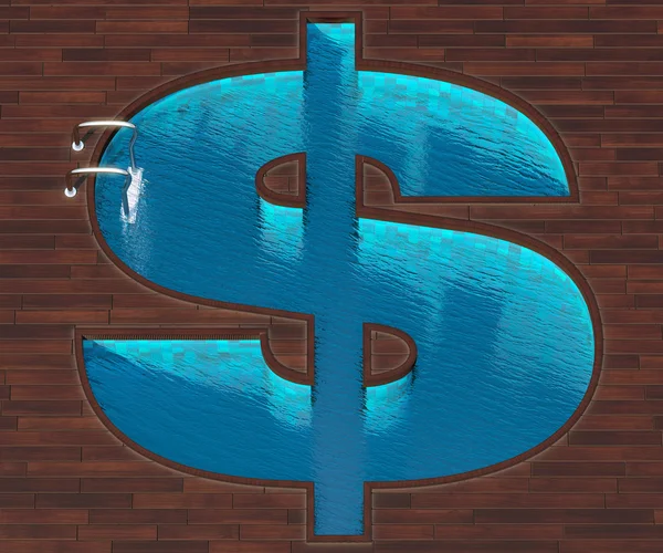 Shaped pool dollar plan — Stock Photo, Image