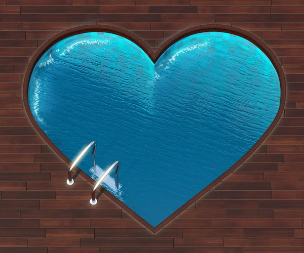 Shaped pool heart — Stock Photo, Image