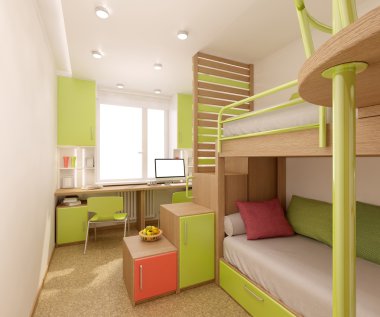 Nursery in green shades