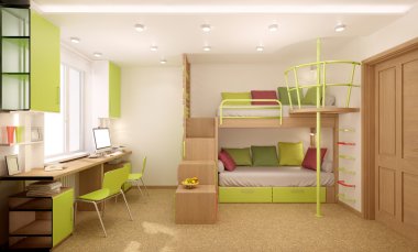 Nursery in green shades