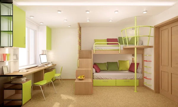 Nursery in green shades