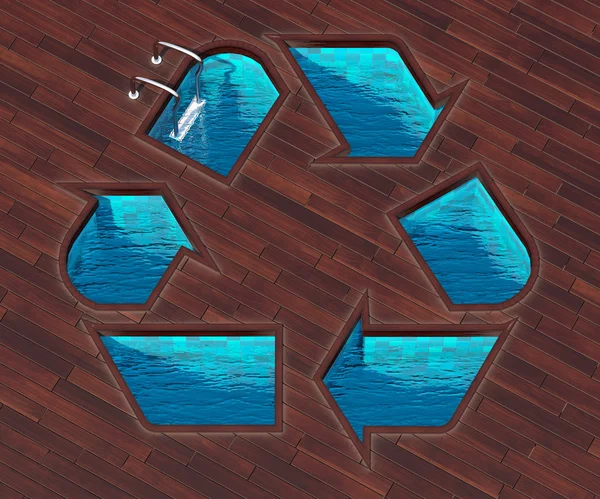 Shaped pool icon recycling — Zdjęcie stockowe