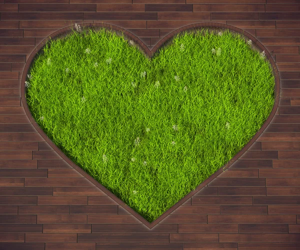 Shaped lawn heart — Stok fotoğraf