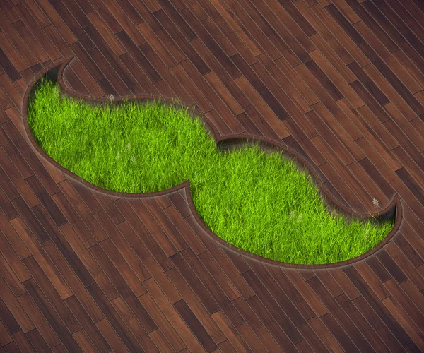 Shaped lawn mustache — Zdjęcie stockowe