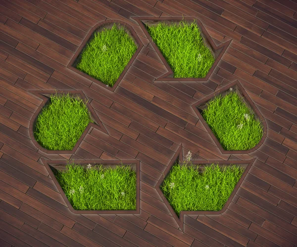 Shaped lawn  icon recycling — Zdjęcie stockowe