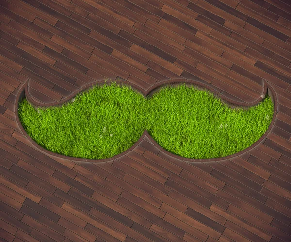 Shaped lawn mustache — Zdjęcie stockowe