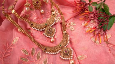 Hint Geleneksel Altın Mücevherleri - Güzel arka planda kolye.